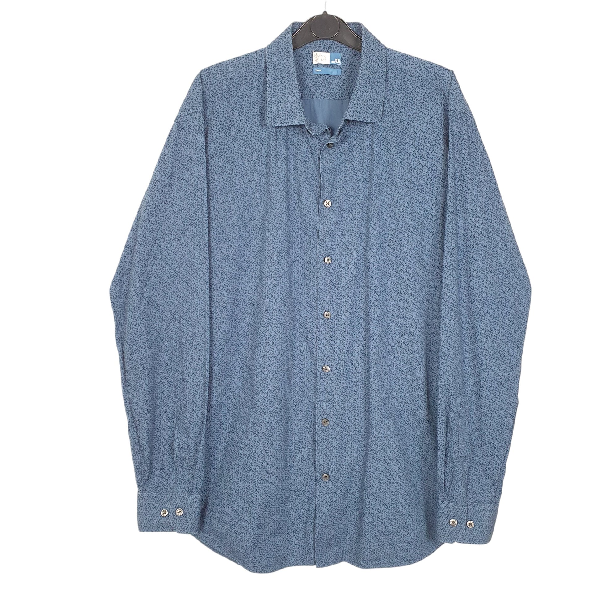 Mens Blue 14th & Union Trim Long Sleeve Shirt