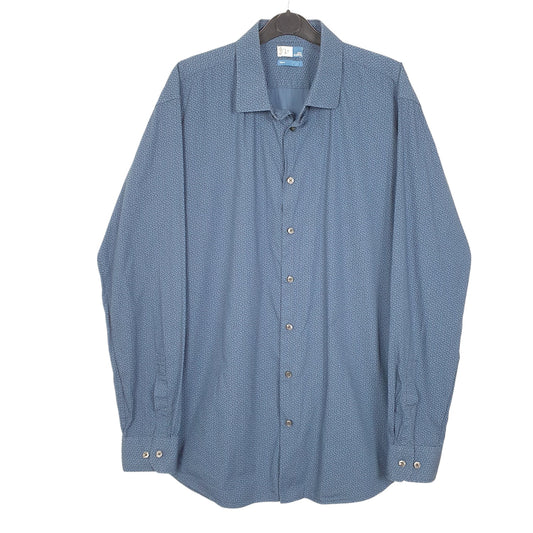 Mens Blue 14th & Union Trim Long Sleeve Shirt