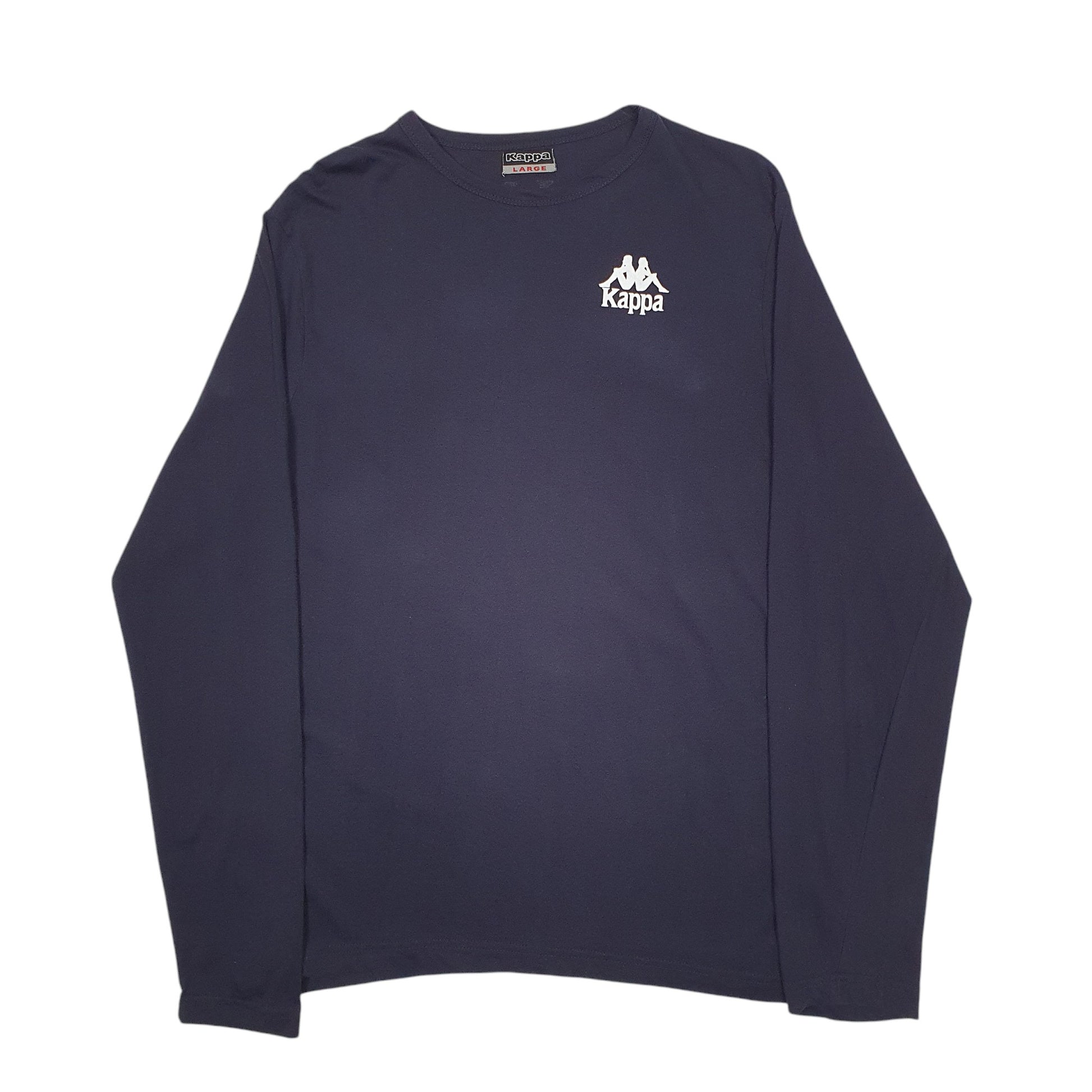 Mens Navy Kappa Backprint Training Sport Long Sleeve T Shirt