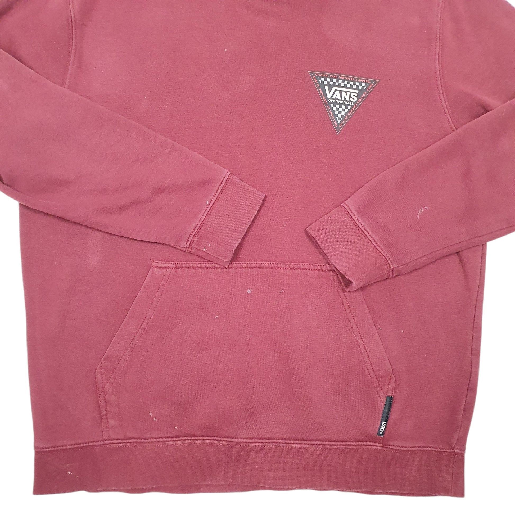 Mens Burgundy Vans Off The Wall Skate BMX Surf 1966 Hoodie Jumper