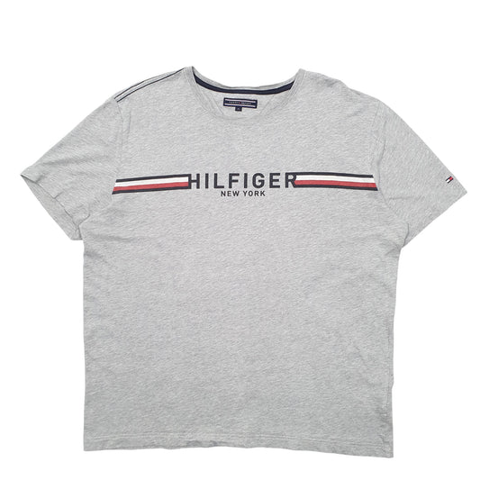 Mens Grey Tommy Hilfiger Spellout New York Short Sleeve T Shirt