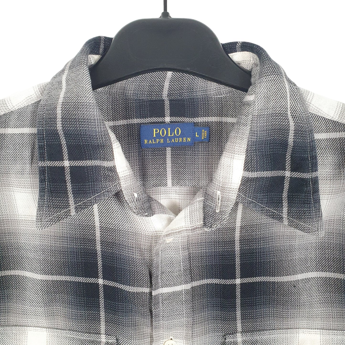 Womens Grey Polo Ralph Lauren Plaid Long Sleeve Shirt