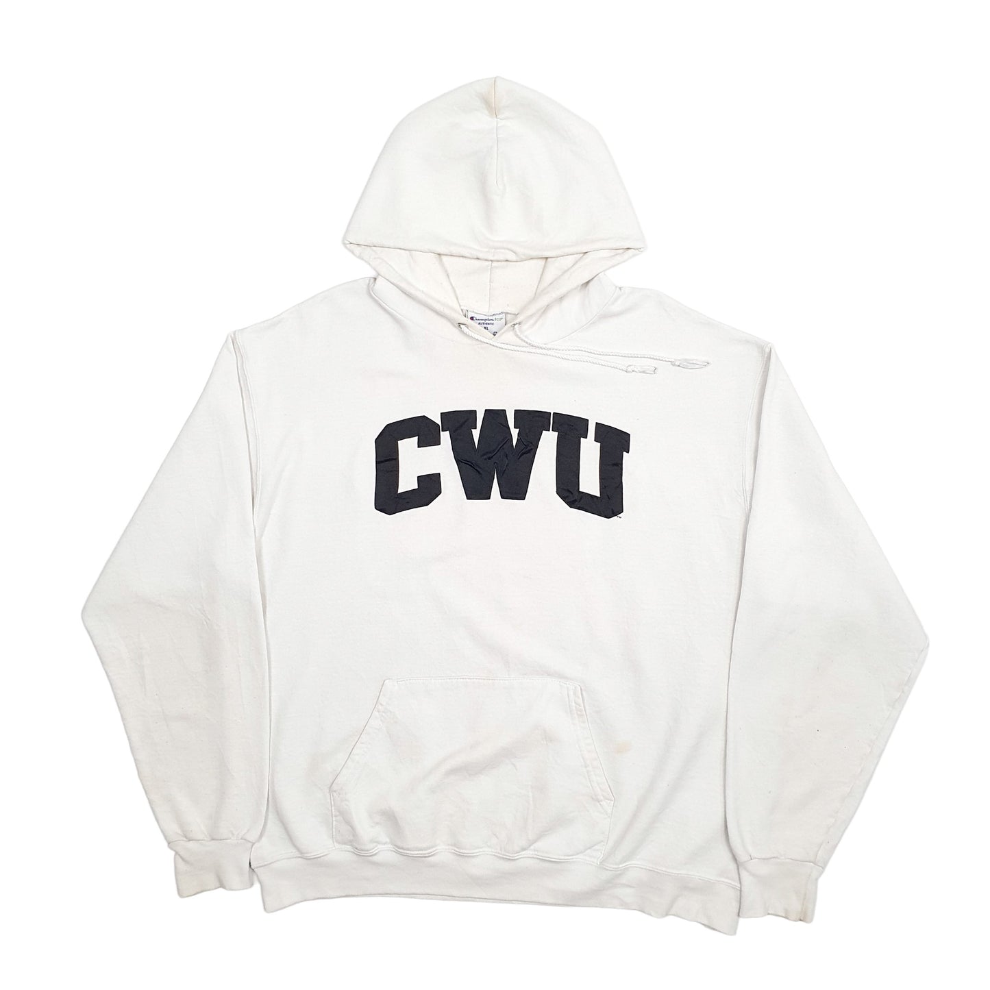 Mens White Champion CWU USA College Hoodie Jumper