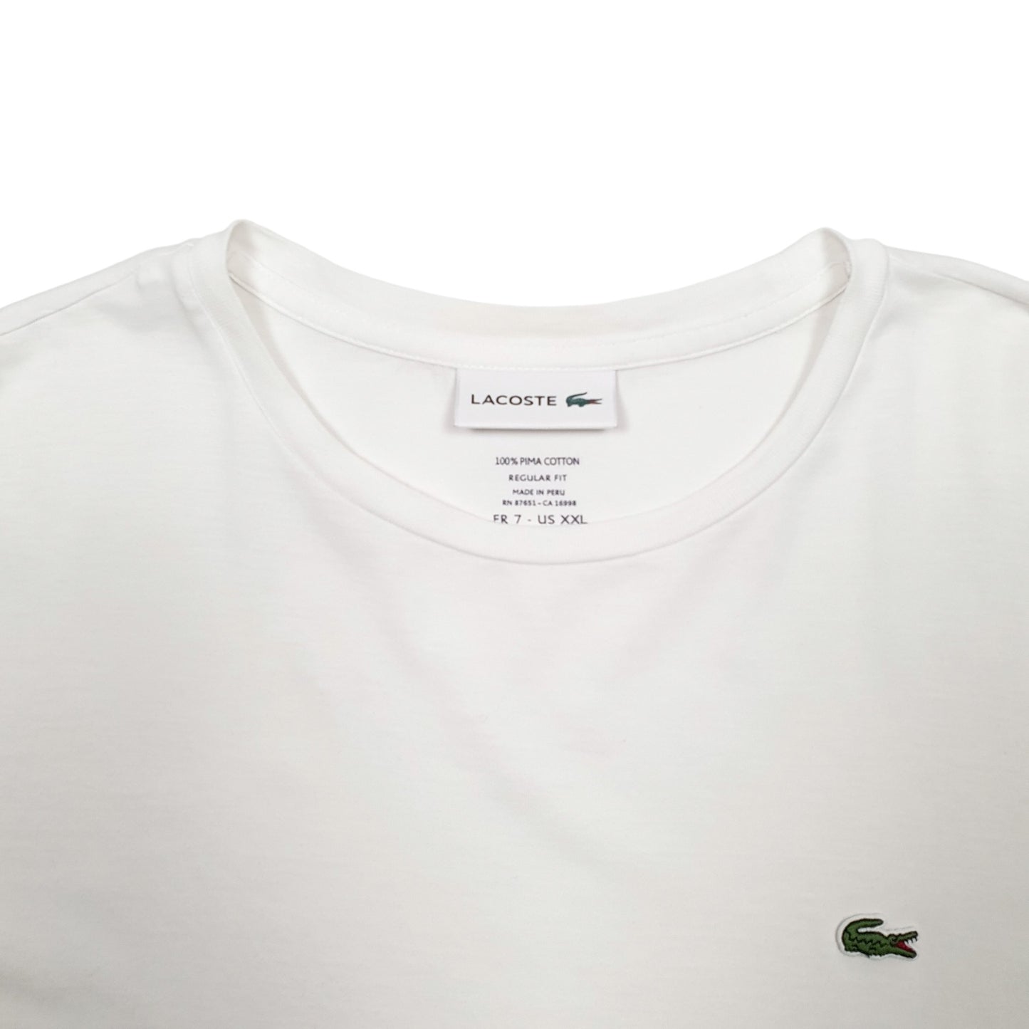 Mens White Lacoste  Short Sleeve T Shirt