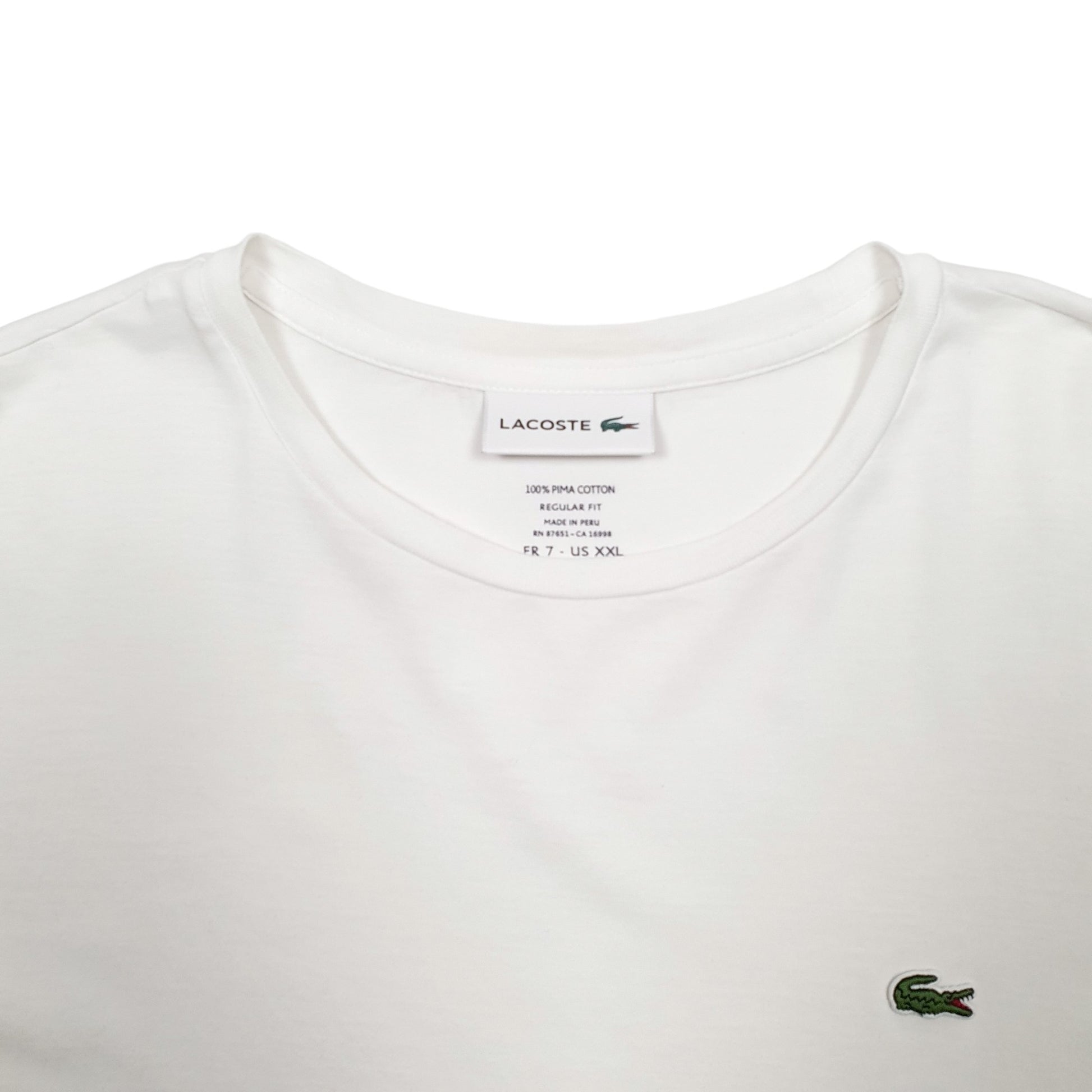 Mens White Lacoste  Short Sleeve T Shirt