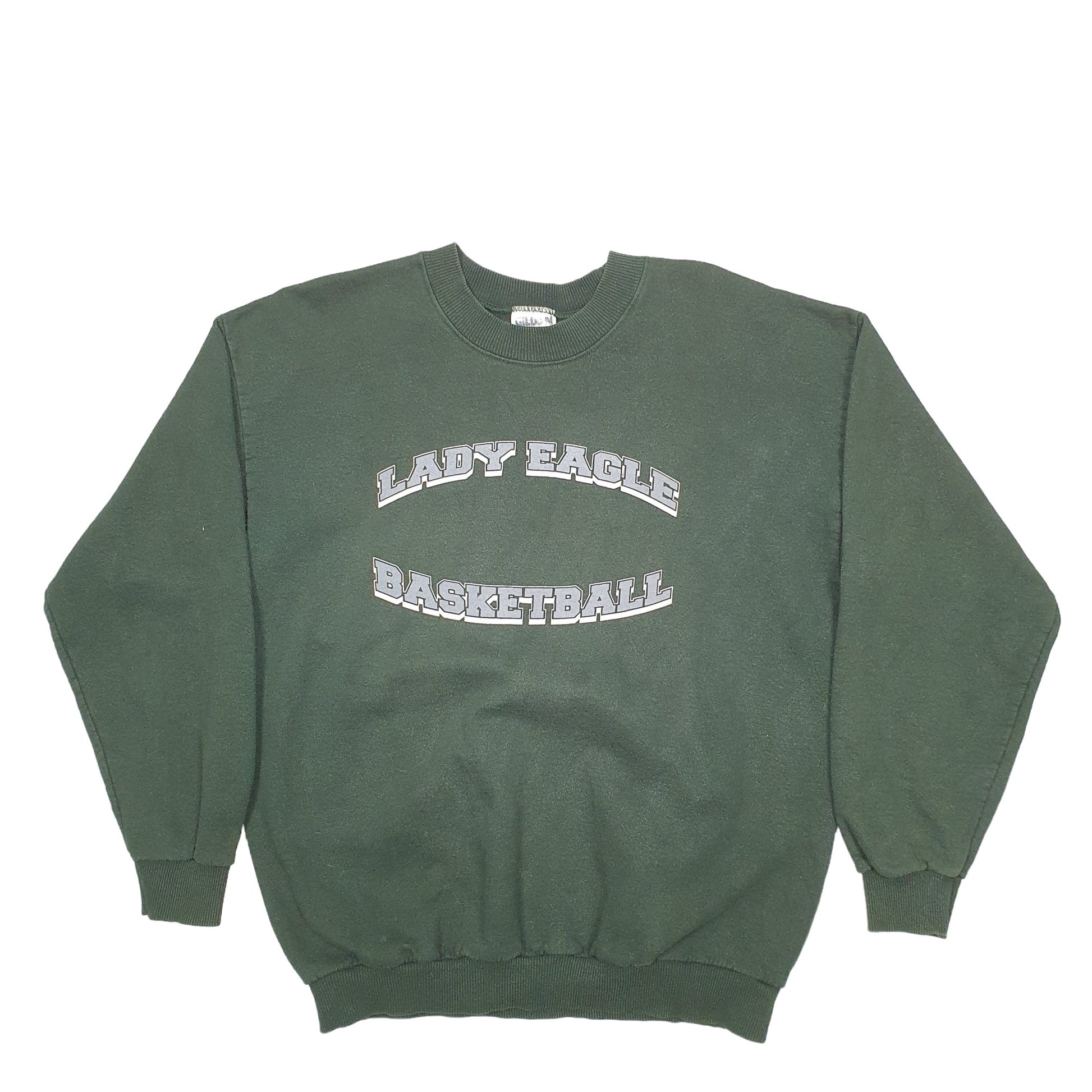 Mens Green Gildan Lady Eagle Basketball Crewneck Jumper