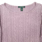 Womens Purple Ralph Lauren Cable Knit Knitwear Crewneck Jumper