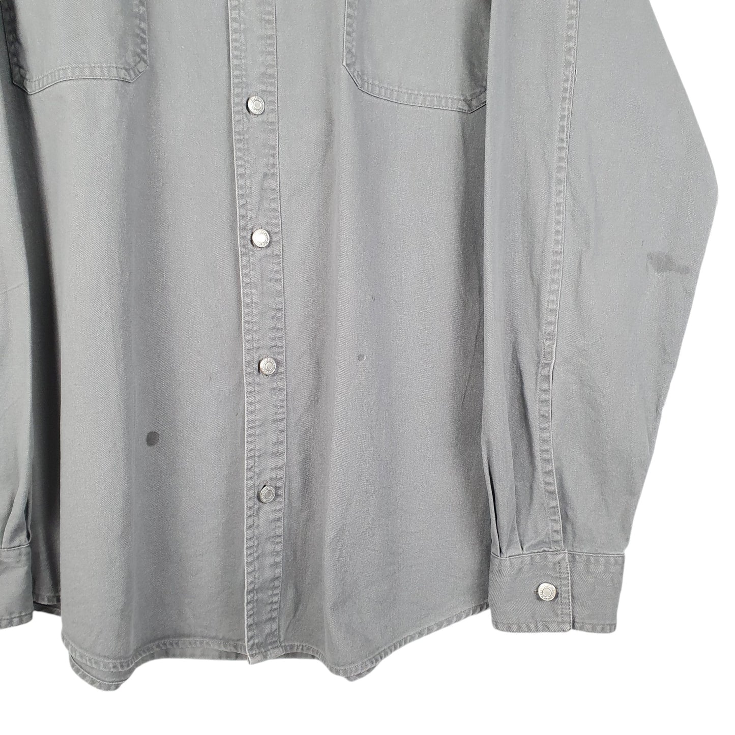 Mens Grey Levis Denim Jeans Overshirt Shacket Long Sleeve Shirt