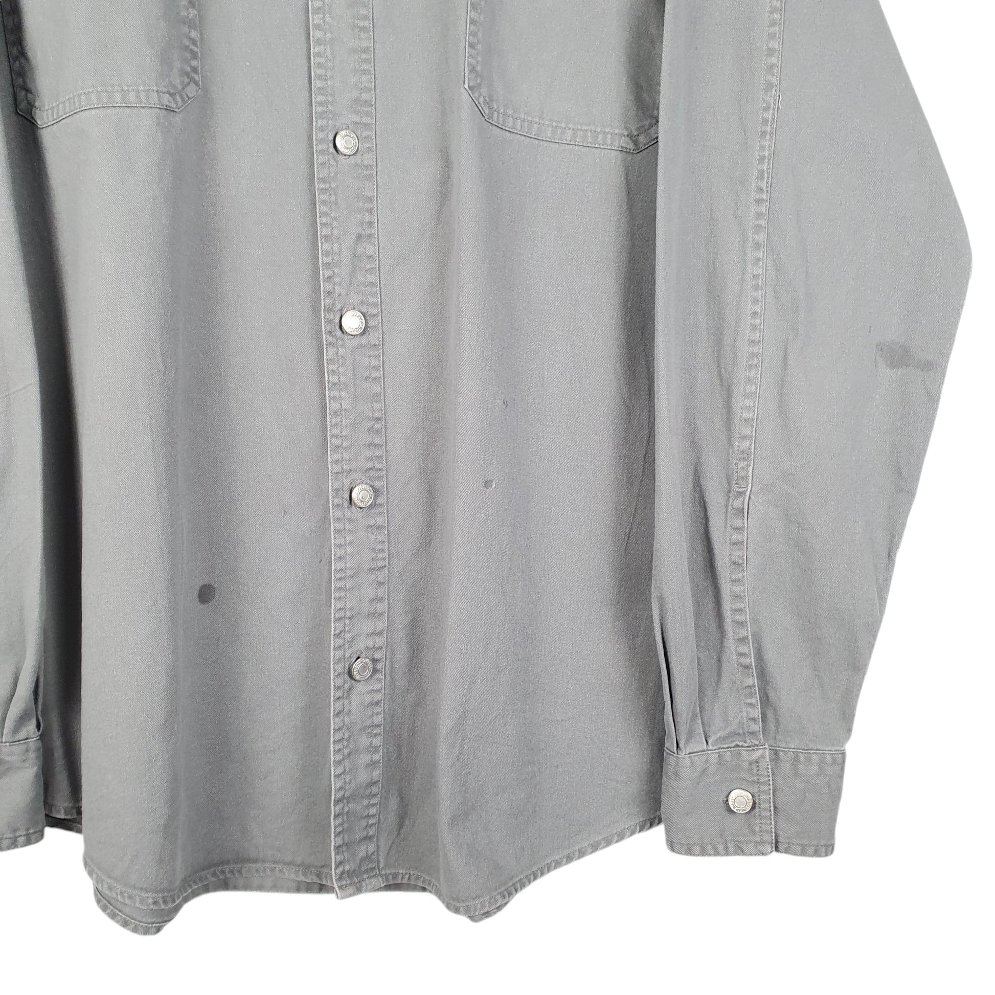 Mens Grey Levis Denim Jeans Overshirt Shacket Long Sleeve Shirt