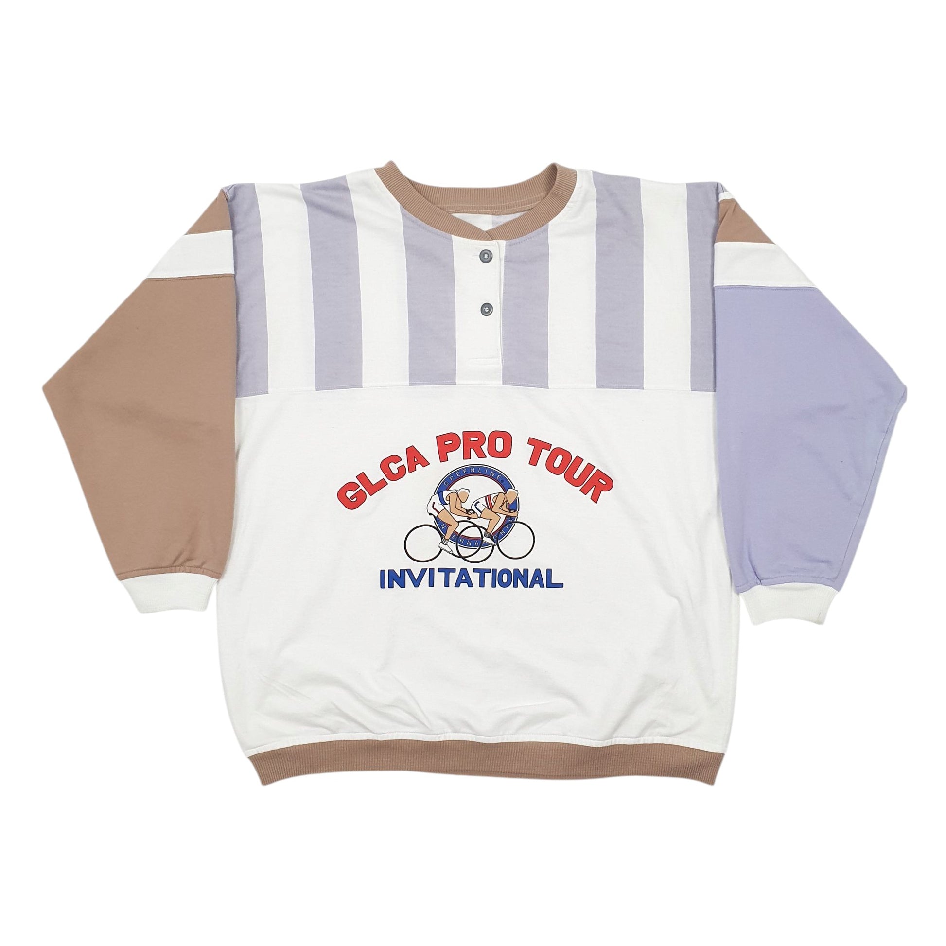 Mens White Greenline International Lightweight Vintage 90s Crewneck Jumper