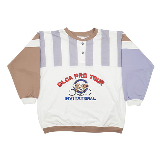 Mens White Greenline International Lightweight Vintage 90s Crewneck Jumper