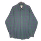 Mens Navy L.L.Bean Chamois Overshirt Shacket Tartan Long Sleeve Shirt