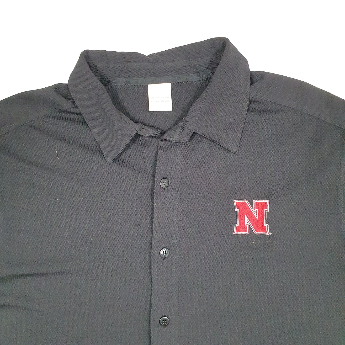 Mens Black Adidas Baseball Jersey Nebraska Short Sleeve T Shirt