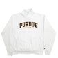 Mens White Champion Purdue University Spellout Quarter Zip Jumper