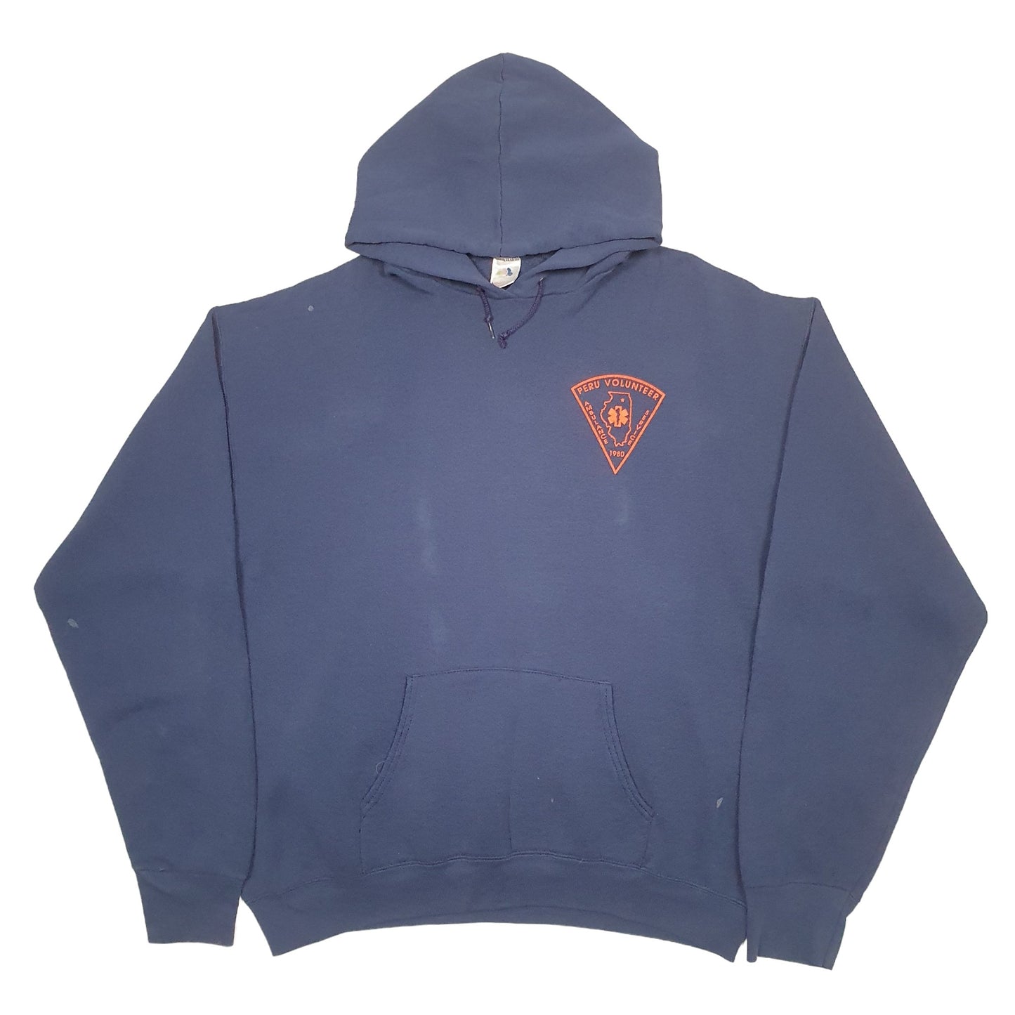 Mens Navy Fruit Of The Loom Peru 1980 Ambulance Service Hoodie Jumper