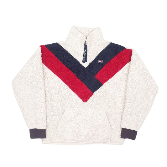 Womens Cream Tommy Hilfiger  Quarter Zip Jumper