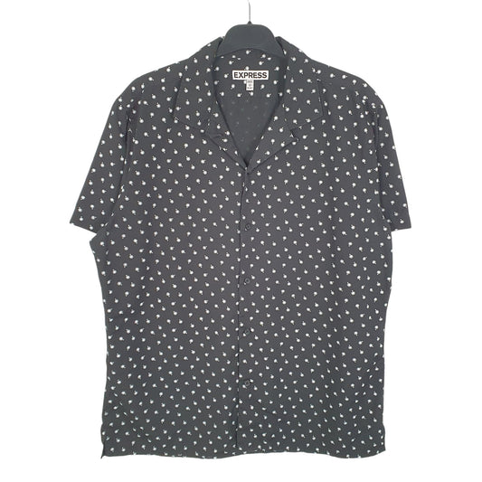 Mens Black Express Stars Dots Short Sleeve Shirt