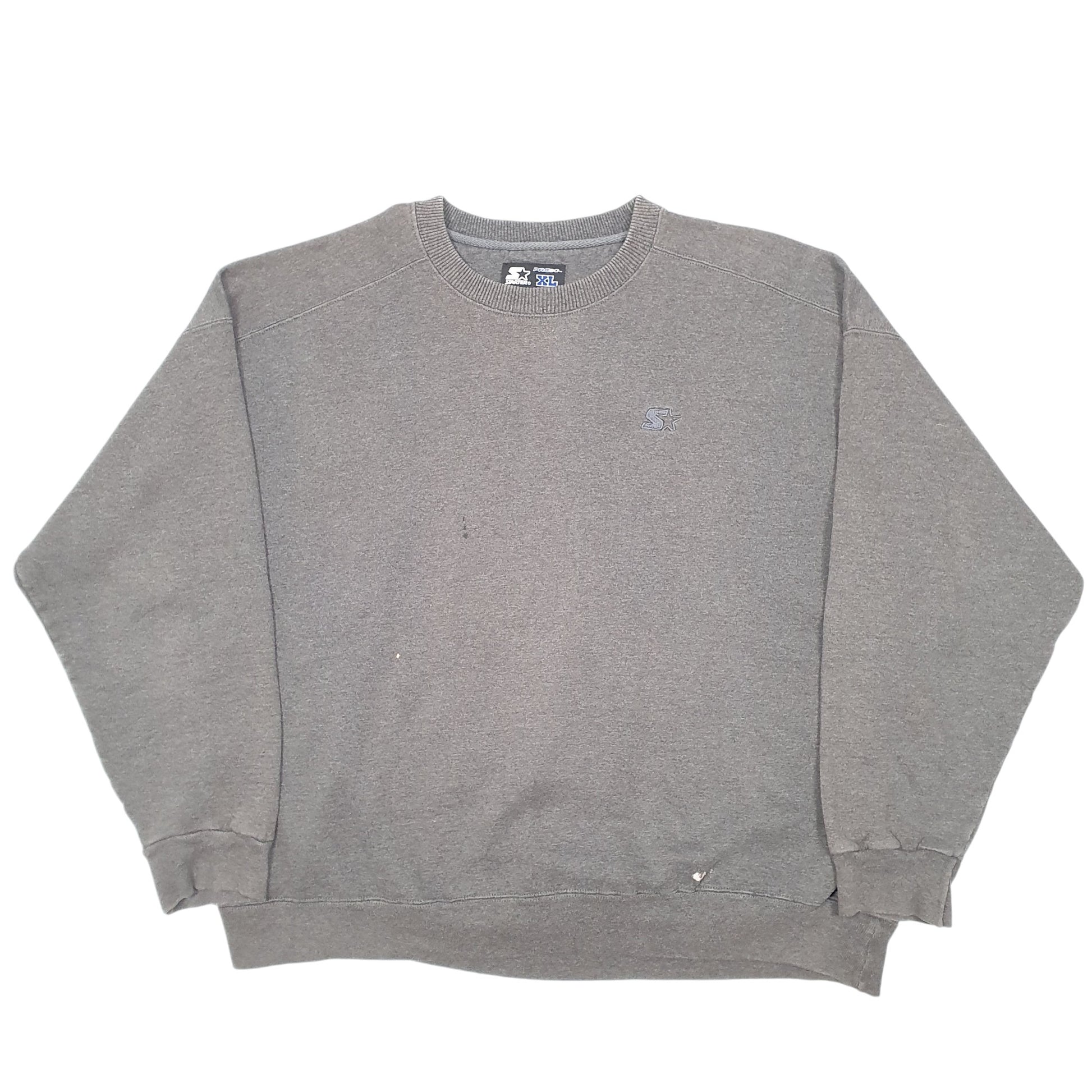 Mens Grey Starter Pro 80 Crewneck Jumper