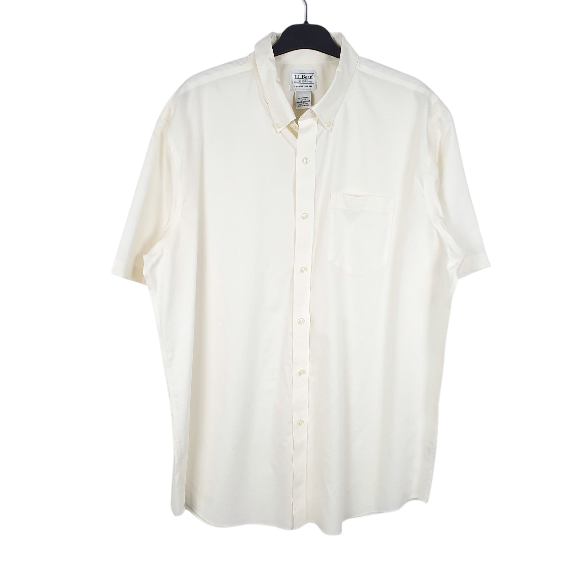 Mens Cream L.L.Bean  Short Sleeve Shirt