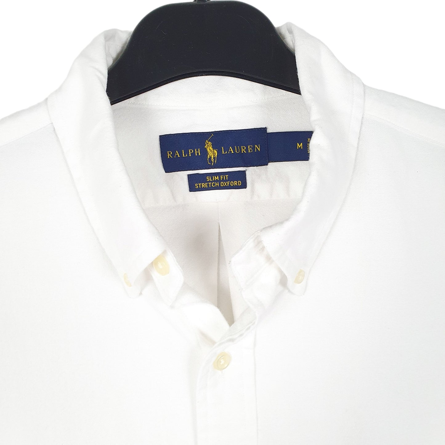 Mens White Ralph Lauren Oxford Stretch Long Sleeve Shirt