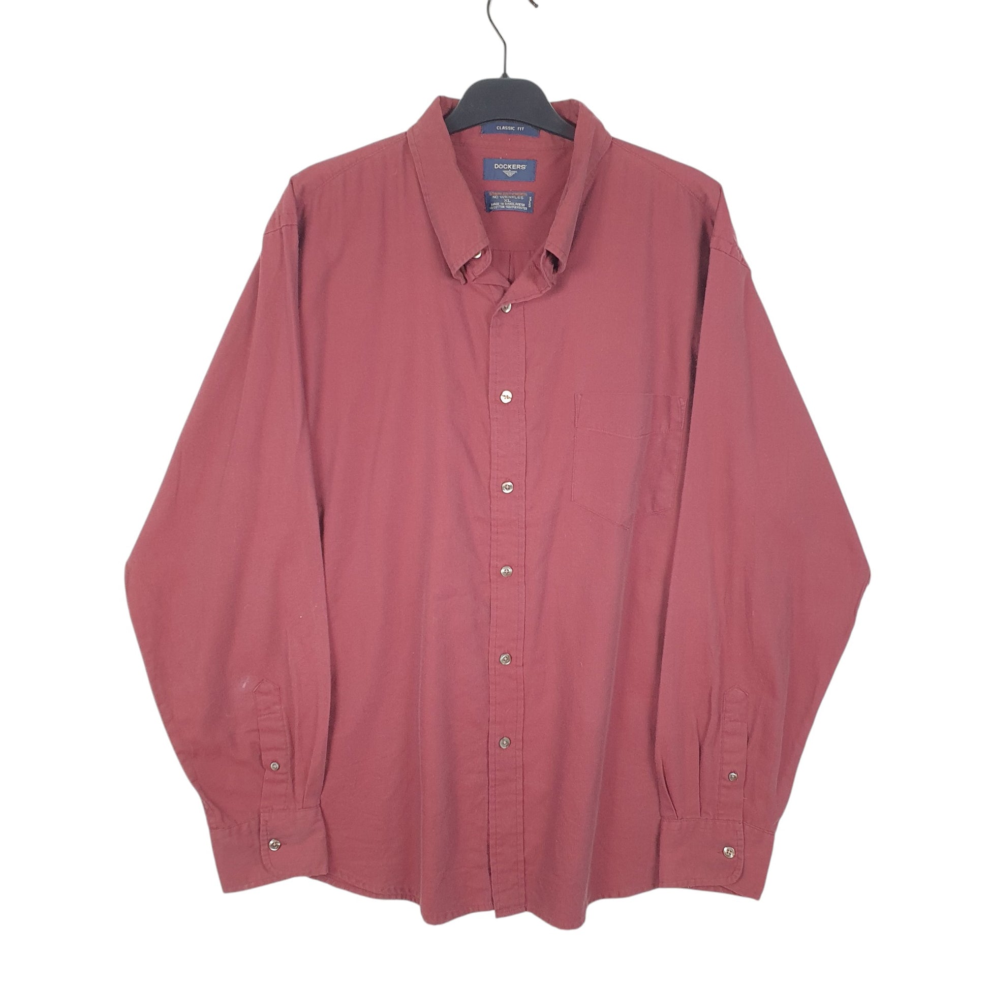 Mens Burgundy Dockers  Long Sleeve Shirt