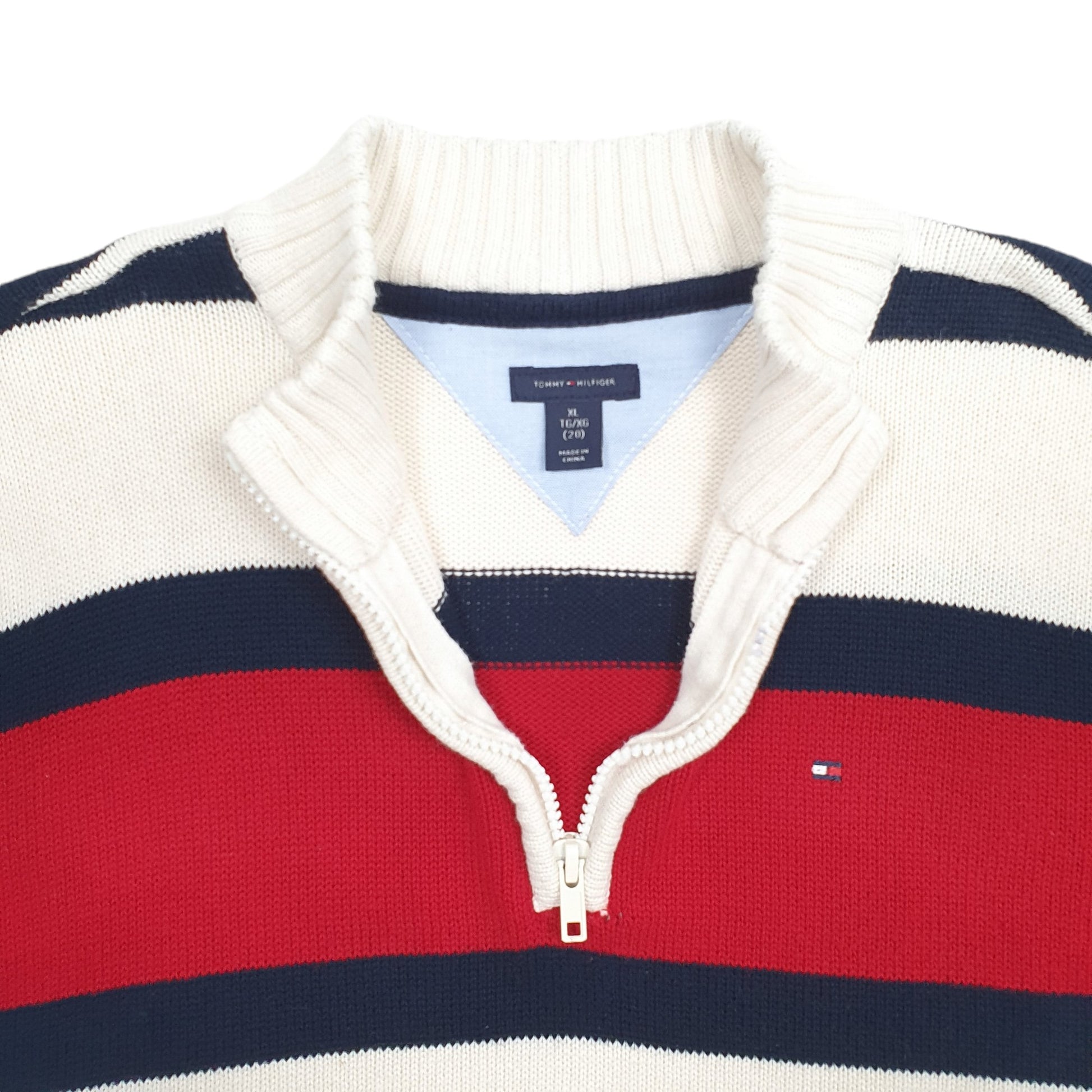 Womens Cream Tommy Hilfiger Knit Quarter Zip Jumper