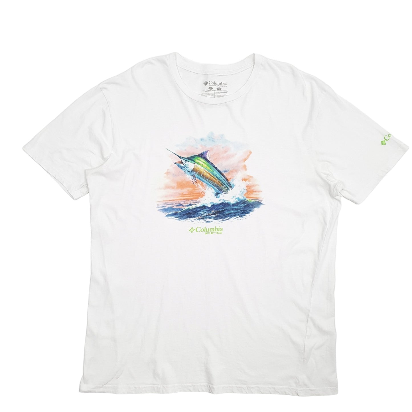 Mens White Columbia Sportswear PFG Fishing Short Sleeve T Shirt