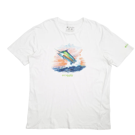 Mens White Columbia Sportswear PFG Fishing Short Sleeve T Shirt