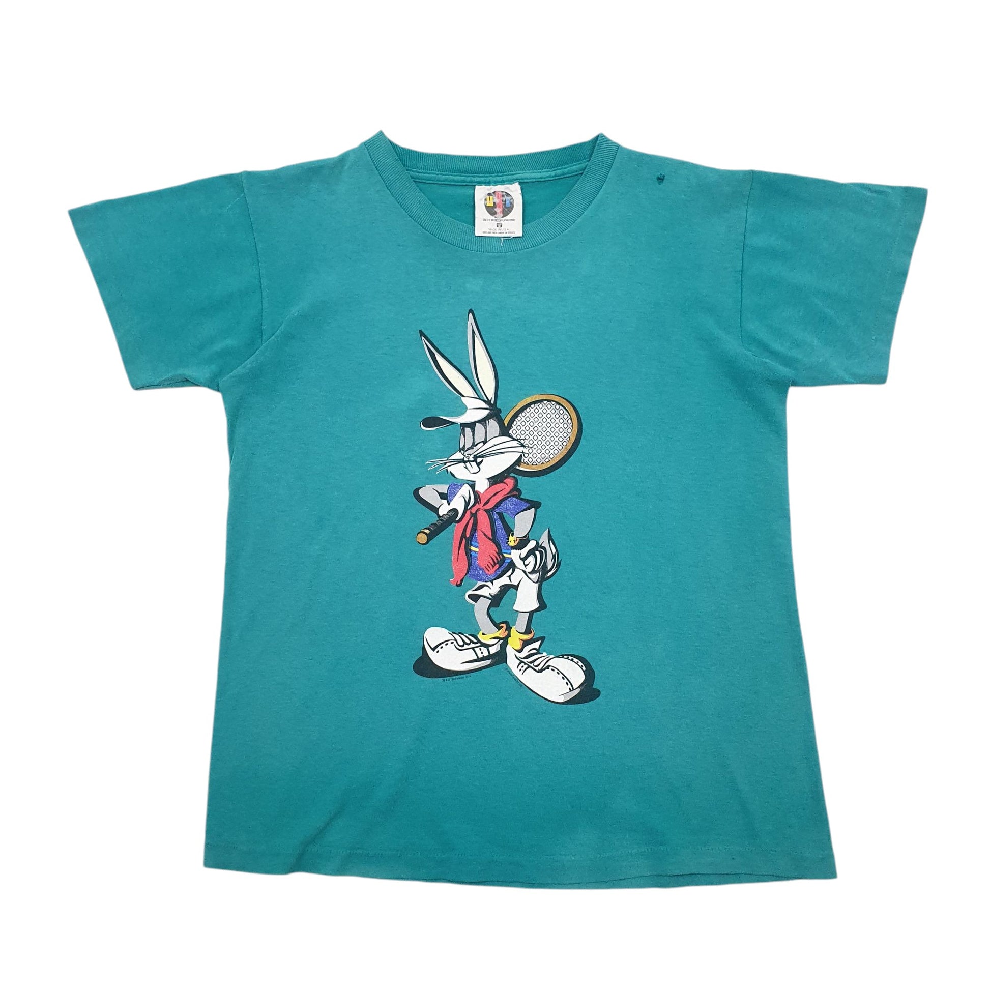 Womens Green United Brands International Single Stitch Vintage 90s Short Sleeve T Shirt