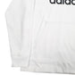 Mens White Adidas Spellout Hoodie Jumper