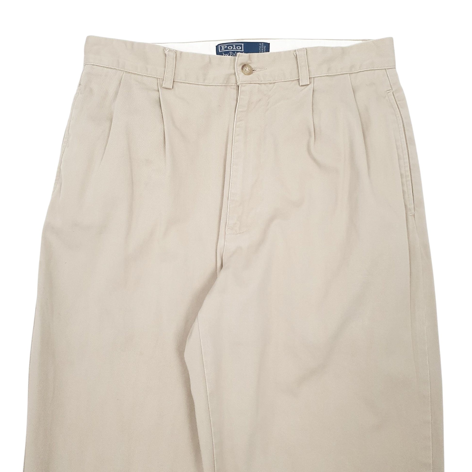 Mens Beige Polo Ralph Lauren Vintage Hammond Pant Double Pleated Chino Trousers