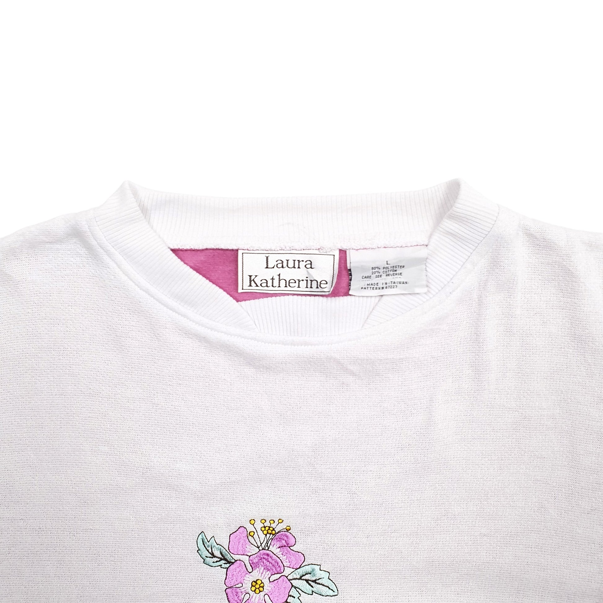 Womens White Laura Katherine Floral Crewneck Jumper