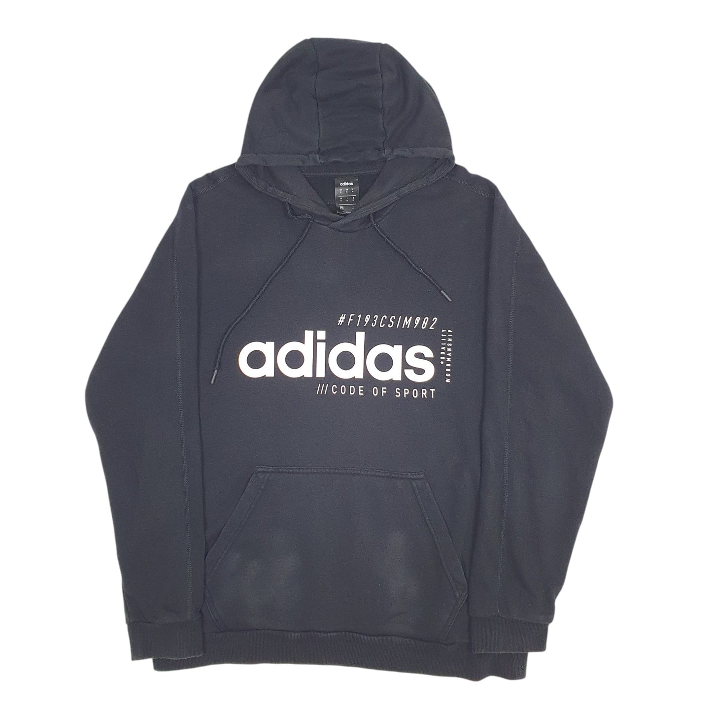 Mens Black Adidas Spellout Hoodie Jumper