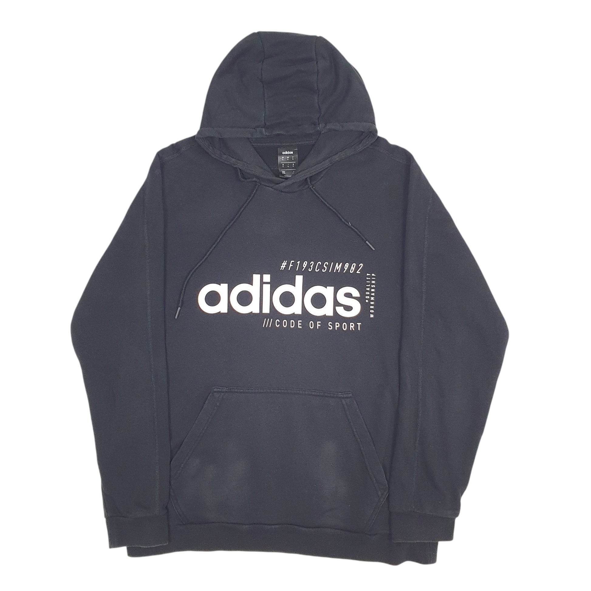 Mens Black Adidas Spellout Hoodie Jumper