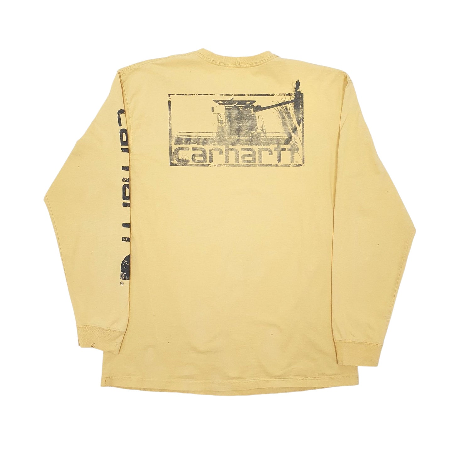 Mens Yellow Carhartt  Long Sleeve T Shirt