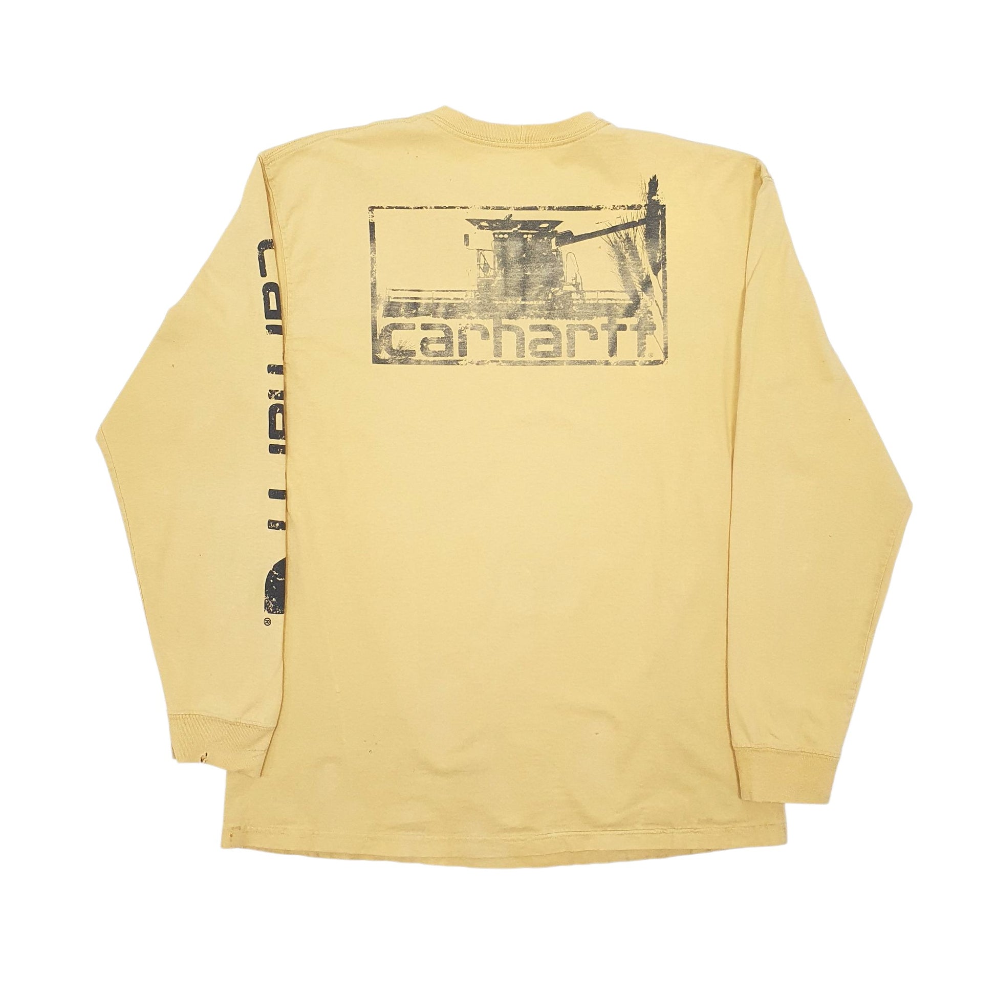 Mens Yellow Carhartt  Long Sleeve T Shirt
