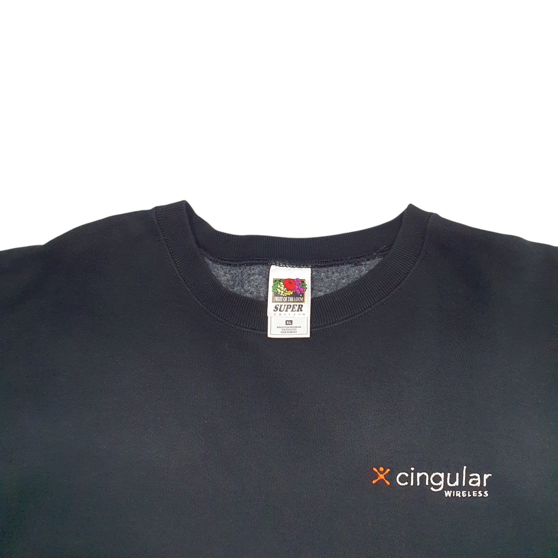 Mens Navy Fruit Of The Loom Circular Wireless Crewneck Jumper