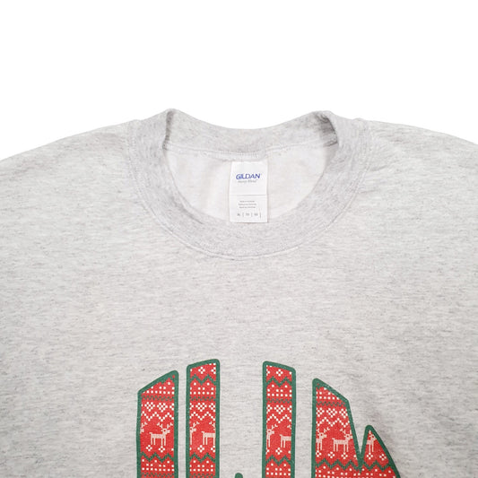 Mens Grey Gildan JWM Spellout Crewneck Jumper