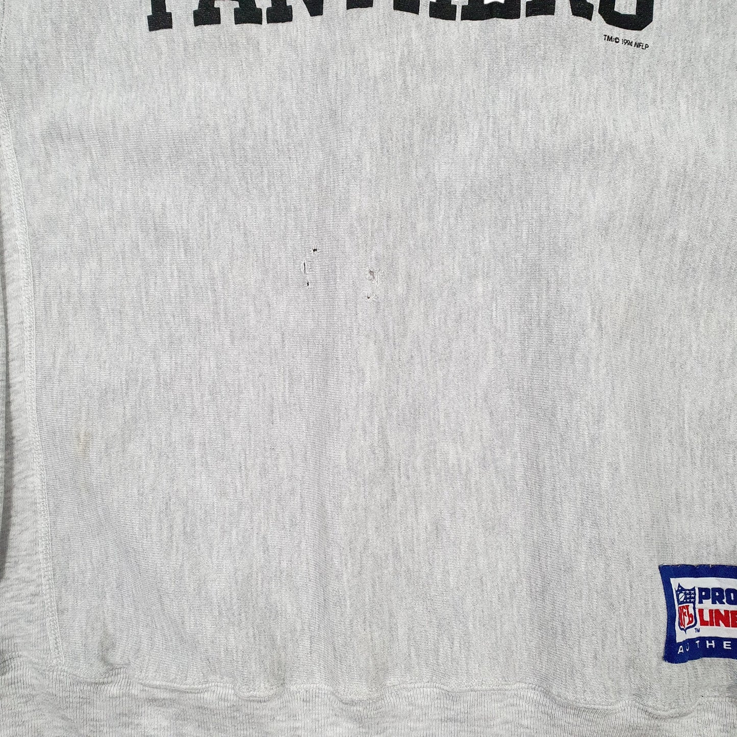 Mens Grey Champion NFL Pro Line Carolina Panthers Vintage 1994 90s Crewneck Jumper