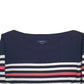 Womens Navy Nautica Stripes Long Sleeve T Shirt