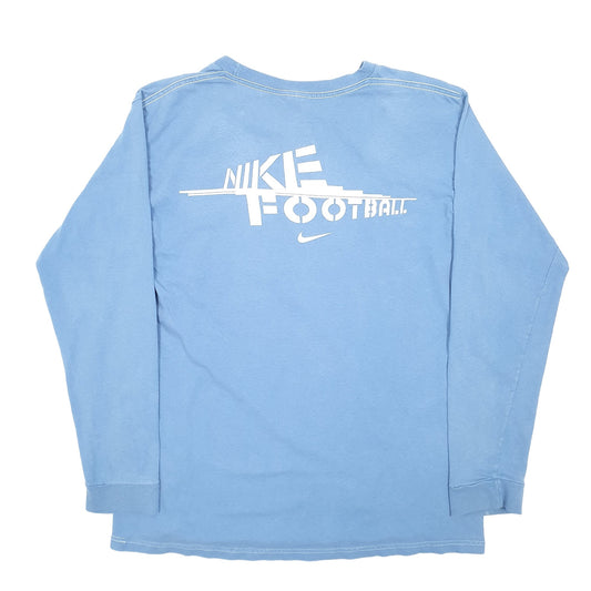 Mens Blue Nike American Football Long Sleeve T Shirt