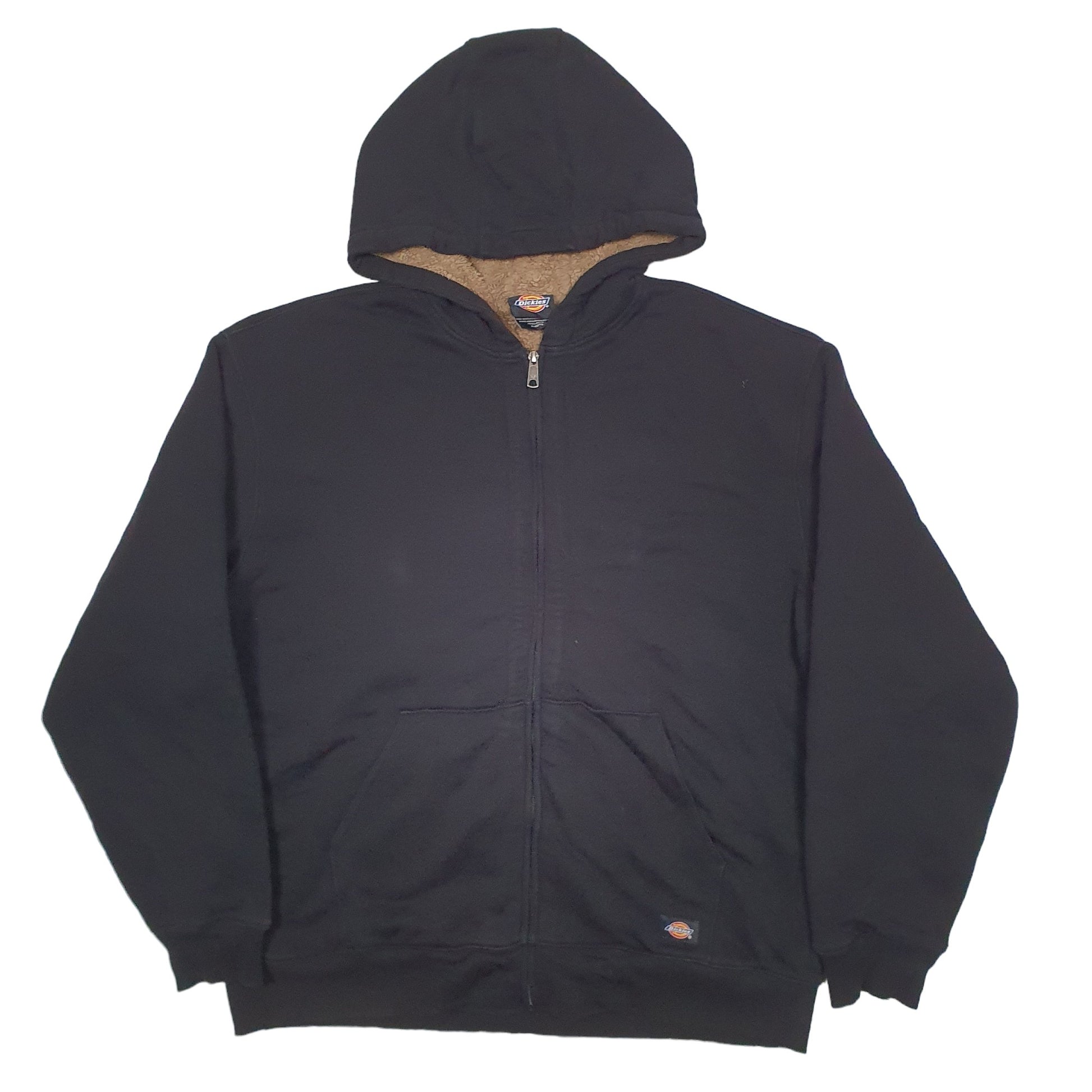 Mens Black Dickies Lined Thermal Winter Full Zip Jumper