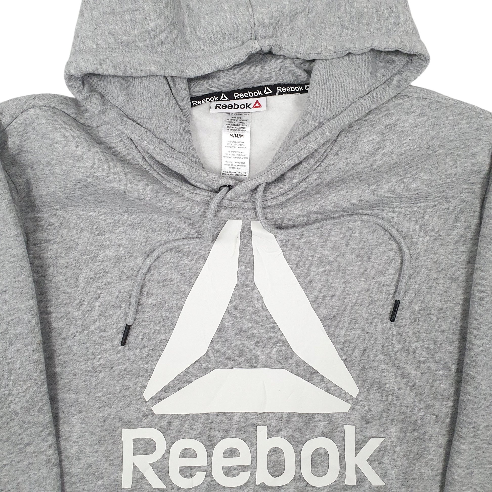 Mens Grey Reebok  Hoodie Jumper
