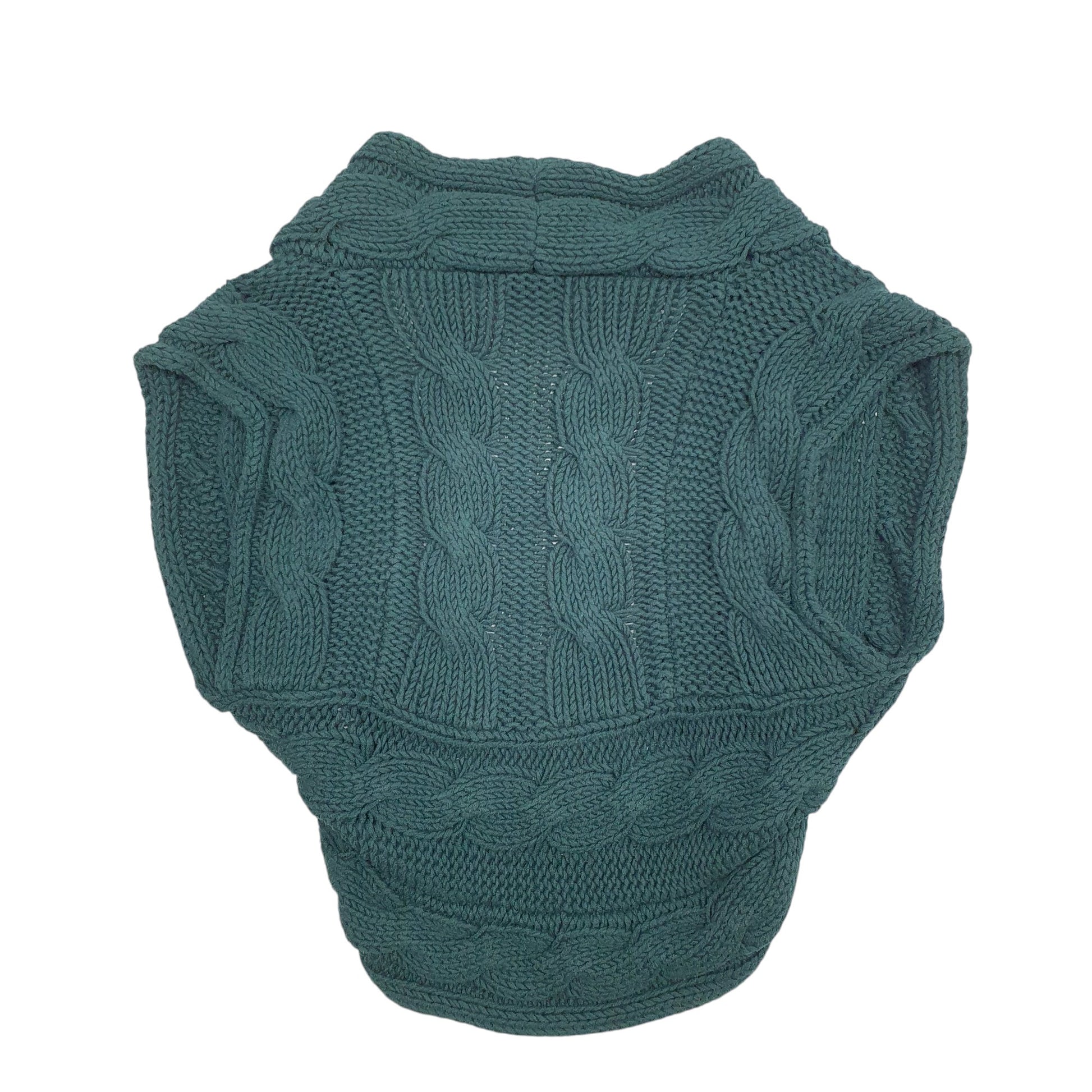 Womens Green Smart Set Cable Knit Cardigan Jumper