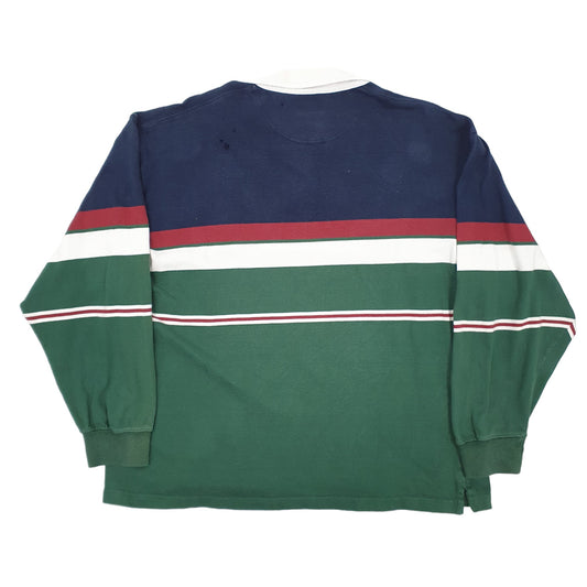 Mens Green Arrow River Brand Rugby Long Sleeve Polo Shirt