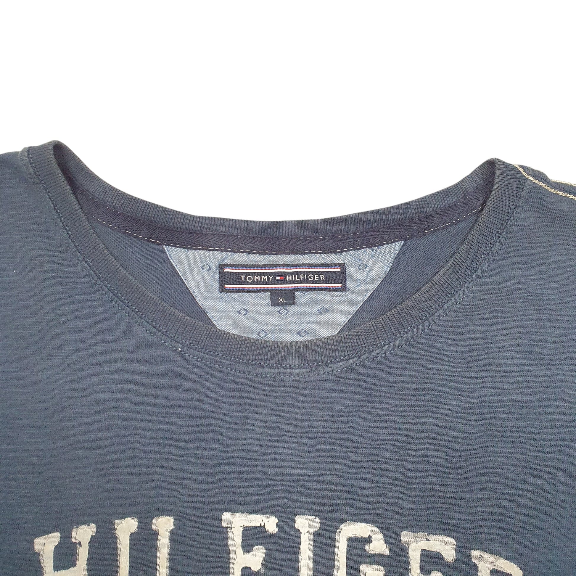 Mens Navy Tommy Hilfiger Cal Upstate Spellout West Coast Short Sleeve T Shirt