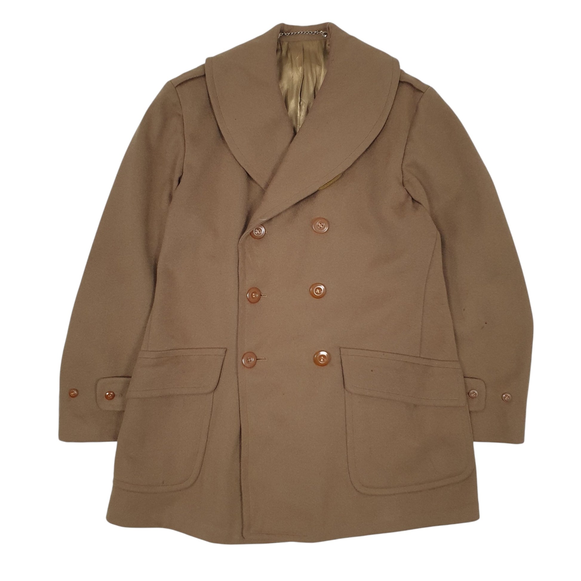 Mens Khaki Unbranded Vintage Jeep Mackinaw Trench Double-breasted  Coat