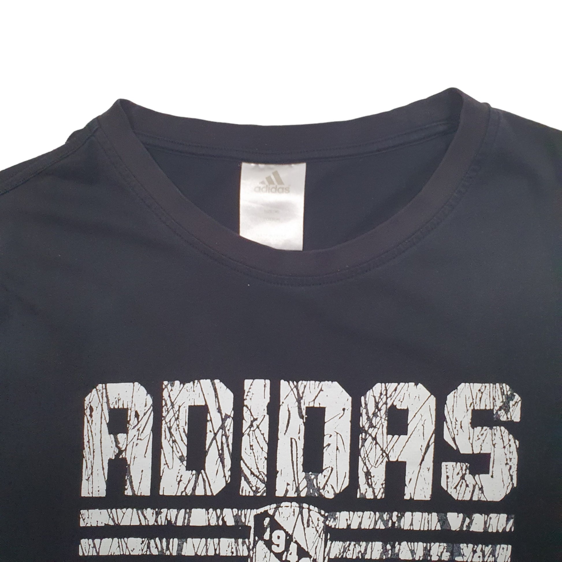Mens Black Adidas Spellout Short Sleeve T Shirt