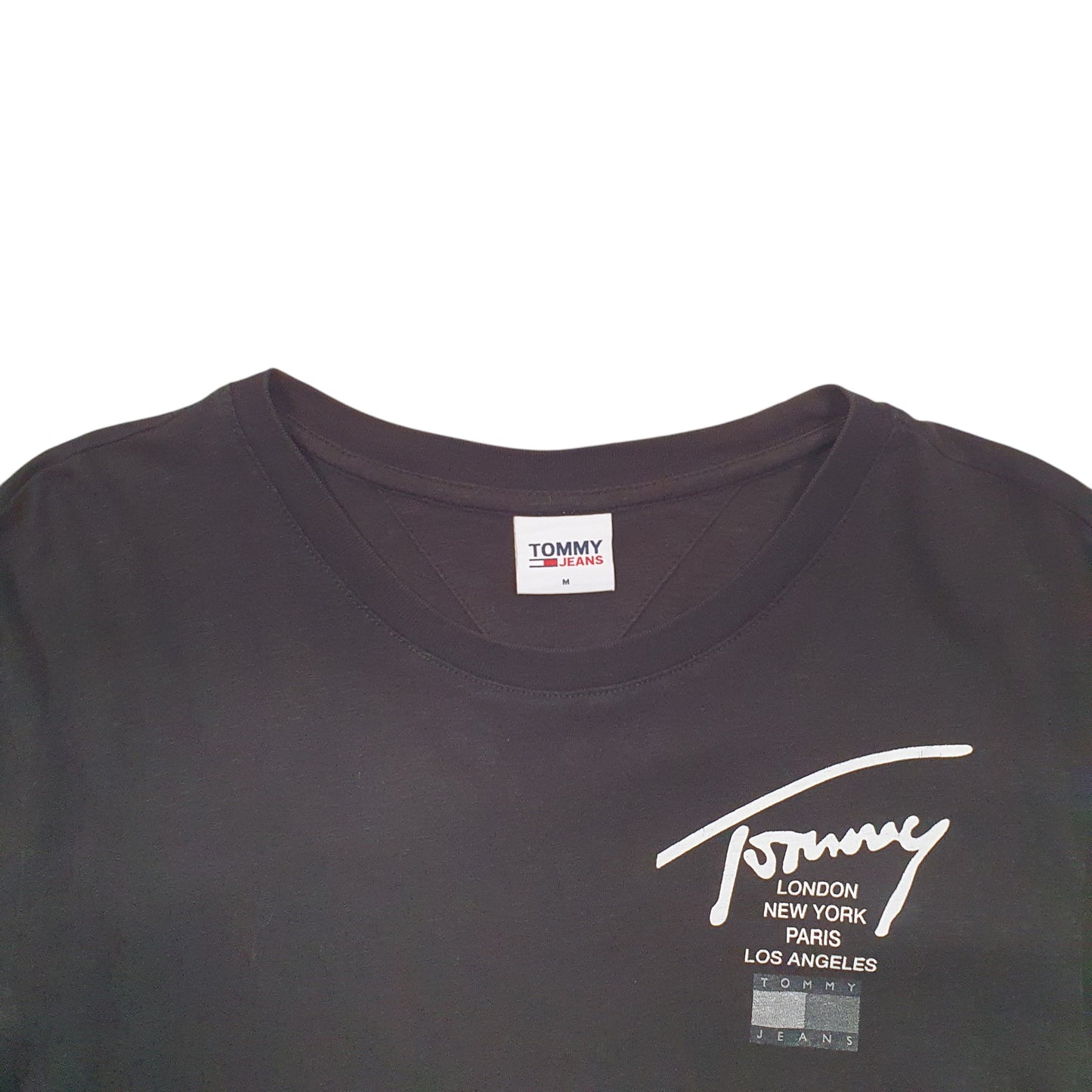 Womens Black Tommy Hilfiger Spellout Short Sleeve T Shirt