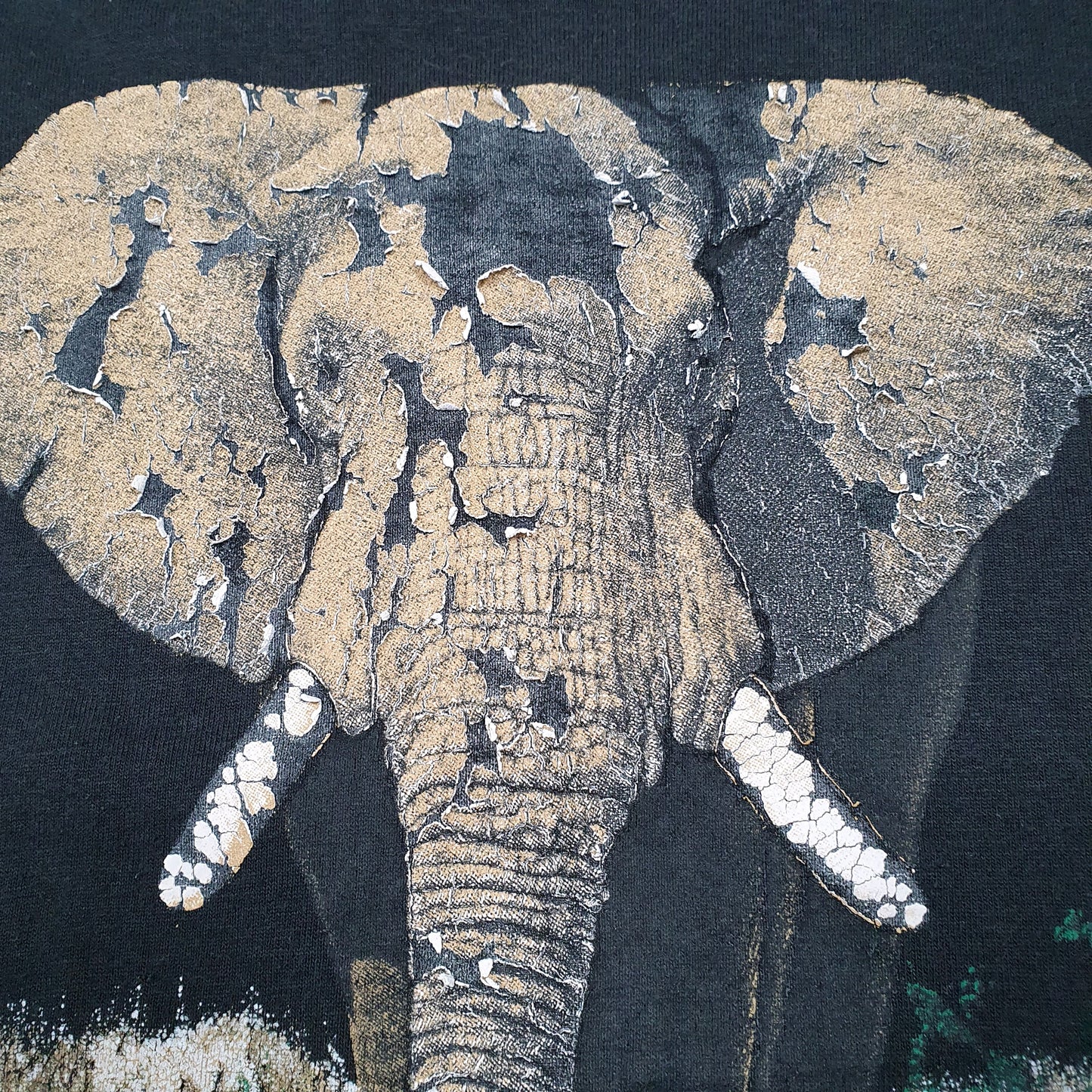 Mens Black Screen Stars Single Stitch Vintage 90s Made In USA Elephant Short Sleeve T Shirt